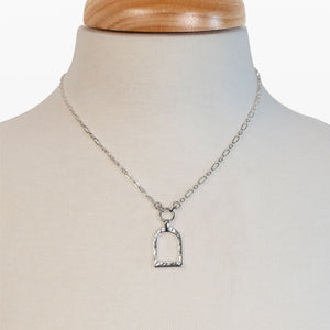 Denby- Equestrian Riding Stirrup Necklace in Silver