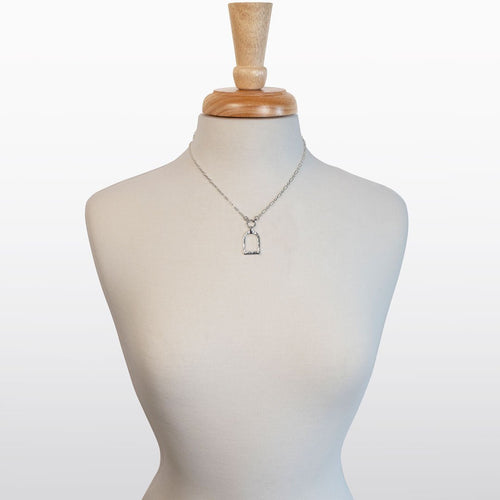 Denby- Equestrian Riding Stirrup Necklace in Silver
