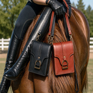 Devon Deluxe Phone Bag - Luxury Leather Handbag in Black