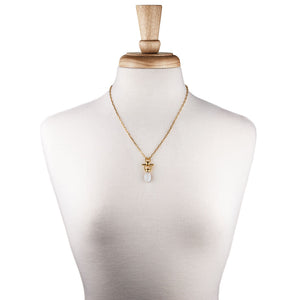 Droplette - Moonstone Equestrian Horse Bit Necklace in Gold