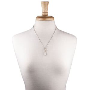 Droplette - Moonstone Equestrian Horse Bit Necklace in Silver