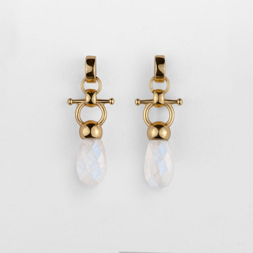 Droplette - Moonstone Equestrian Horse Bit Necklace in Gold