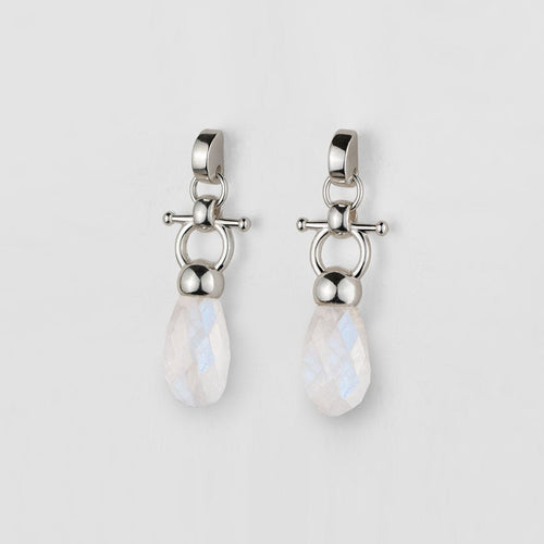 Droplette - Moonstone Equestrian Horse Bit Necklace in Silver