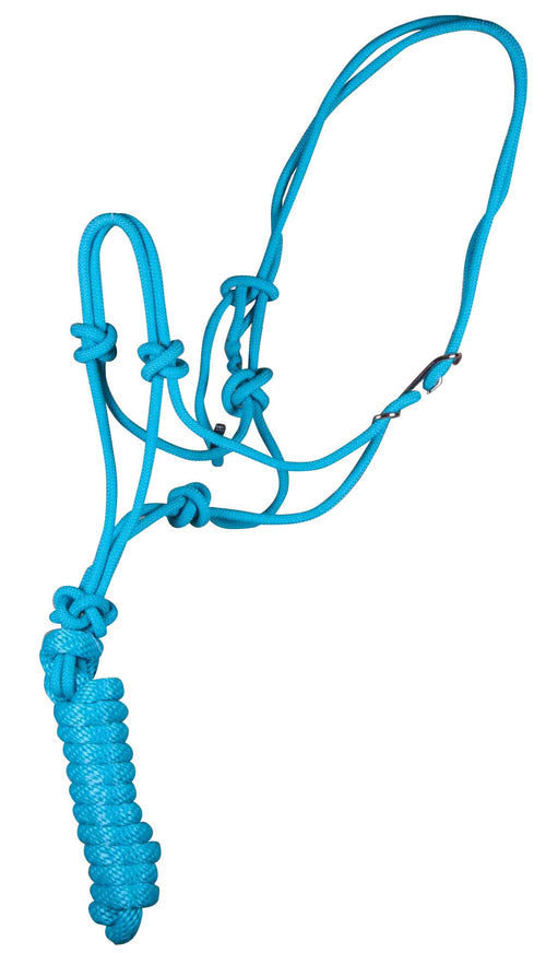 Easy-On Clip Nylon Rope Horse Halter with Lead