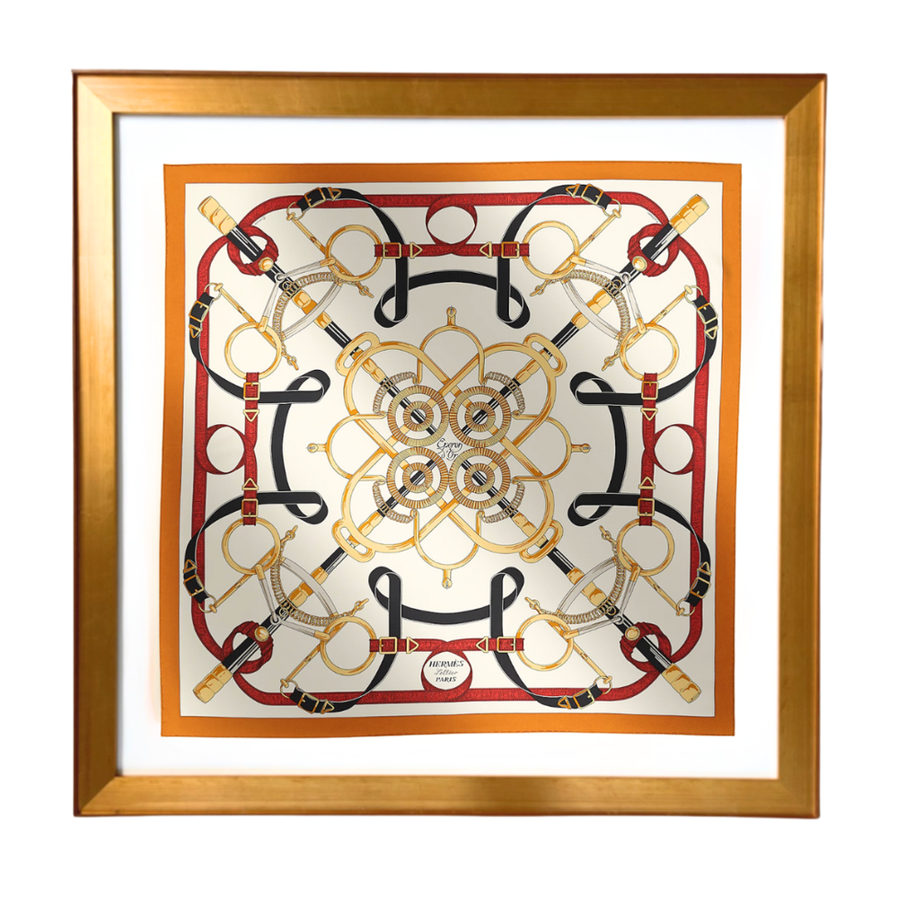 Eperon d'Or Forever Vintage Framed Silk Scarf 42"