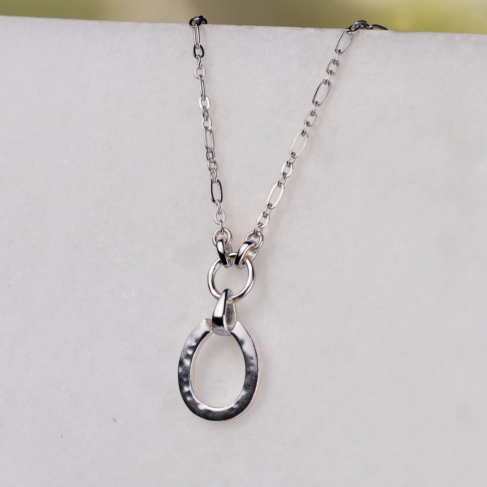 Equinox- Equestrian Horseshoe Necklace in Silver