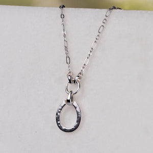 Equinox- Equestrian Horseshoe Necklace in Silver