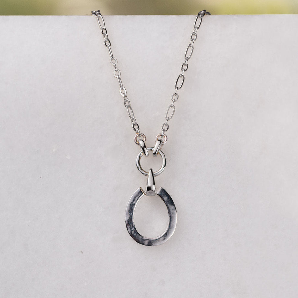 Equinox- Equestrian Horseshoe Necklace in Silver