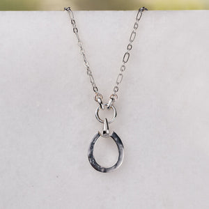 Equinox- Equestrian Horseshoe Necklace in Silver