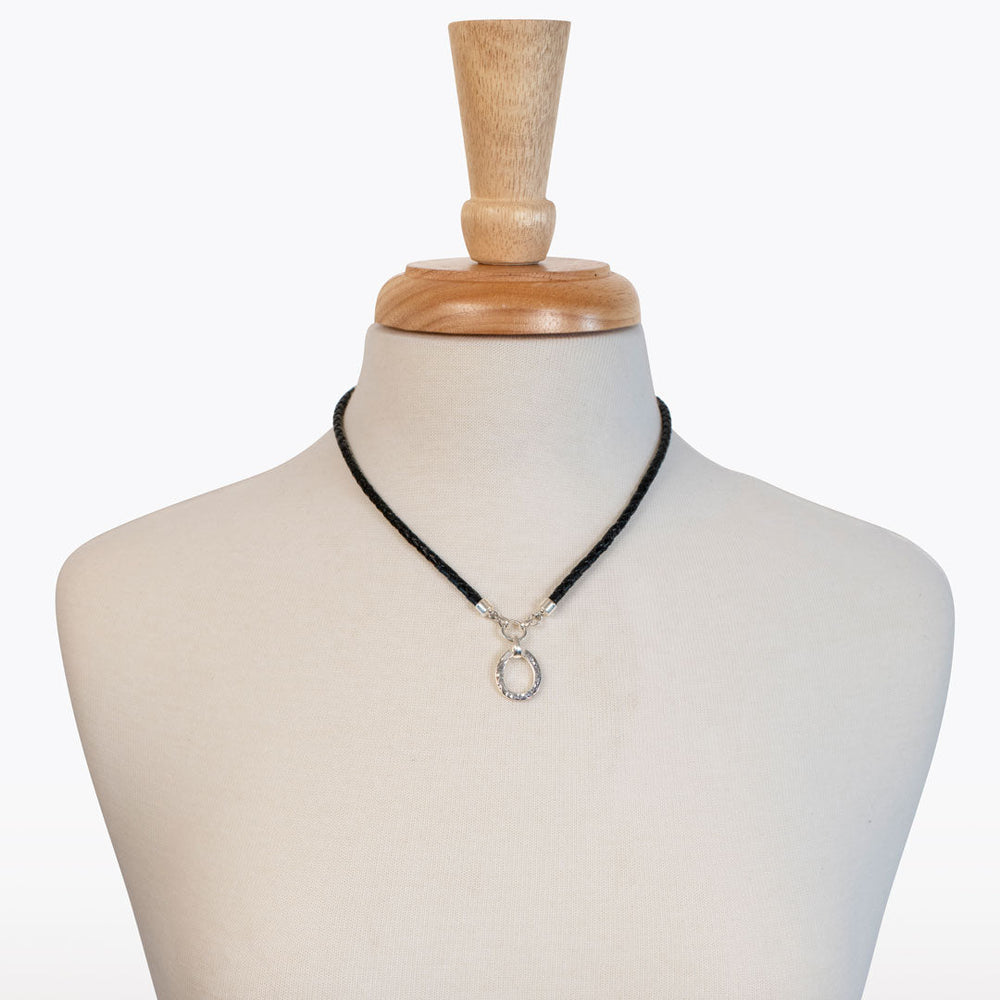 Equinox - Leather & Silver Equestrian Horseshoe Necklace