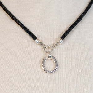 Equinox - Leather & Silver Equestrian Horseshoe Necklace