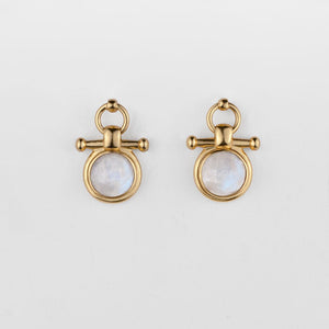 Adele - Moonstone  Horse Bit Equestrian Earring in Gold