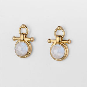 Adele - Moonstone  Horse Bit Equestrian Earring in Gold