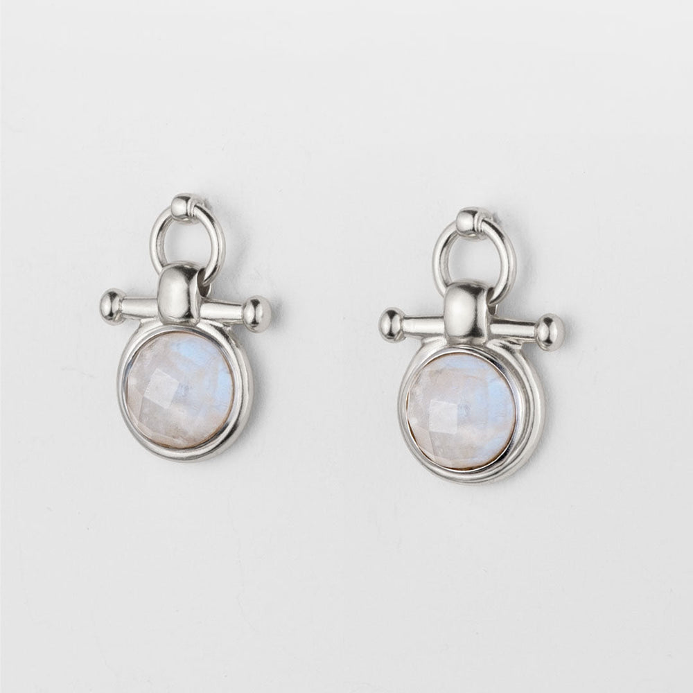 Adele - Moonstone Horse Bit Equestrian Earring in Silver