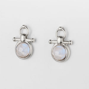 Adele - Moonstone Horse Bit Equestrian Earring in Silver