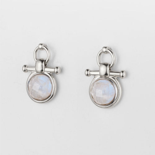 Adele - Moonstone Horse Bit Equestrian Earring in Silver
