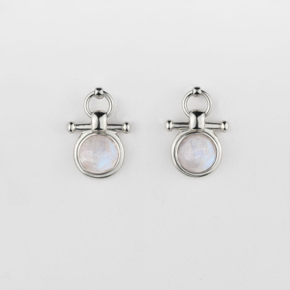 Adele - Moonstone Horse Bit Equestrian Earring in Silver
