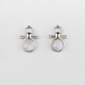 Adele - Moonstone Horse Bit Equestrian Earring in Silver