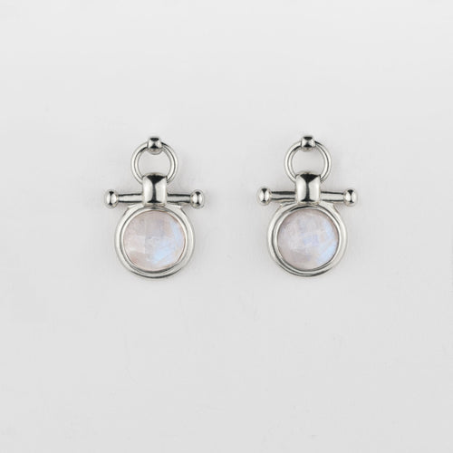 Adele - Moonstone Horse Bit Equestrian Earring in Silver
