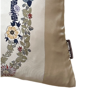 Brides de Gala en Fleurs Vintage Silk Scarf Lumbar Pillow 35"