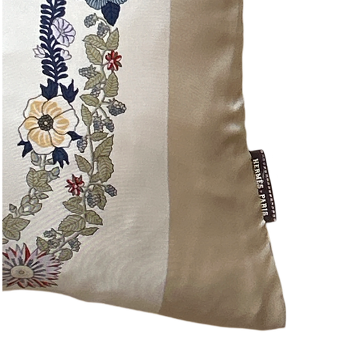 Brides de Gala en Fleurs Vintage Silk Scarf Lumbar Pillow 35"