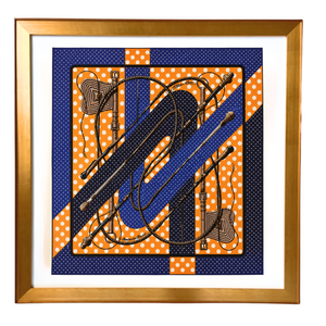 Clic Clac a Pois Framed Vintage Silk Scarf 24"