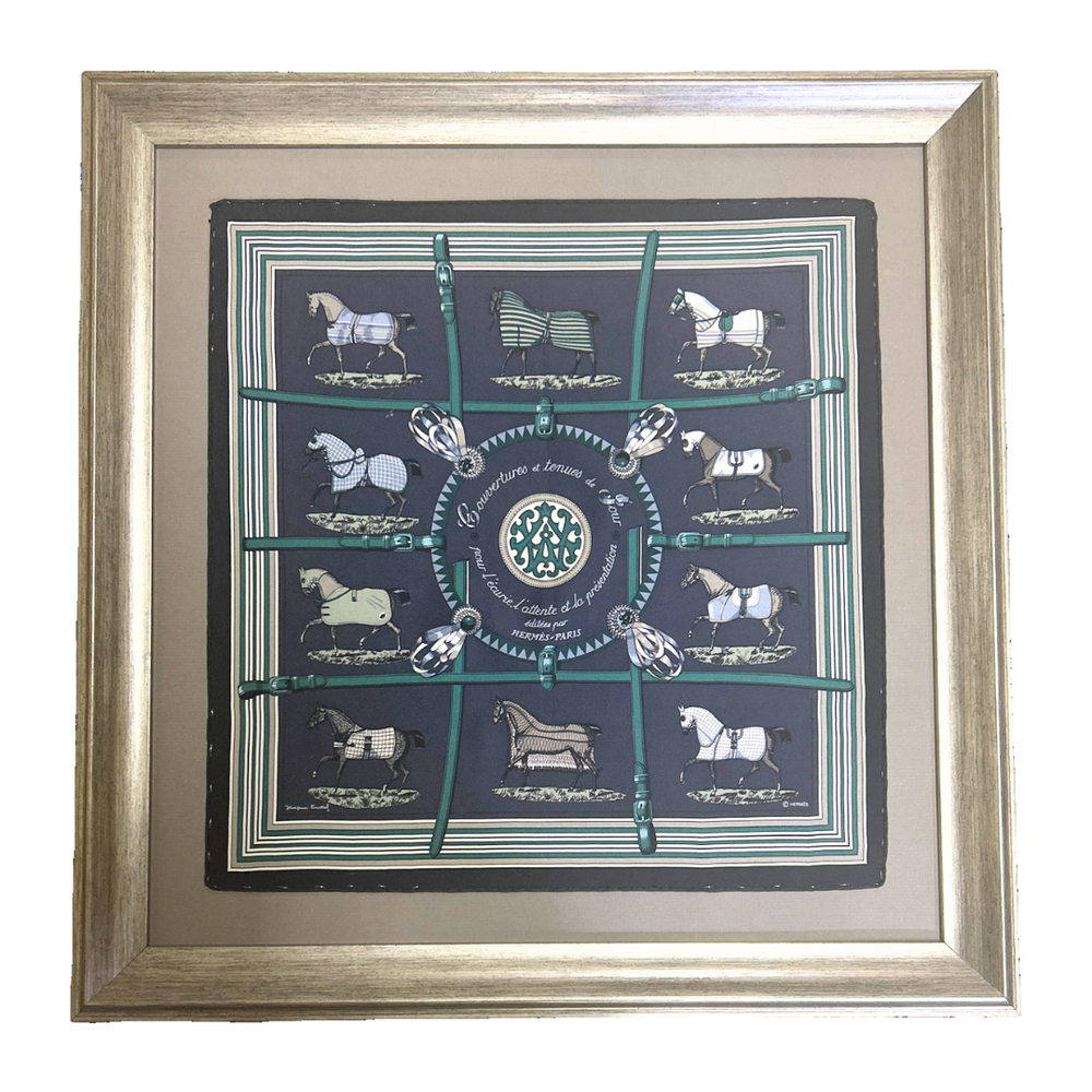 Couvertures et Tenues du Jour Framed Vintage Silk Scarf 24"