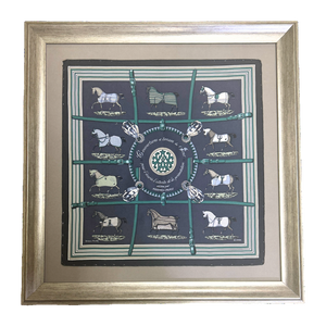 Couvertures et Tenues du Jour Framed Vintage Silk Scarf 24"