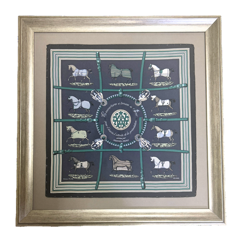 Couvertures et Tenues du Jour Framed Vintage Silk Scarf 24"