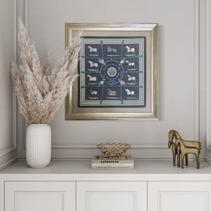 Couvertures et Tenues du Jour Framed Vintage Silk Scarf 24"