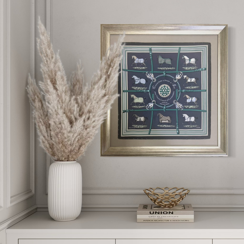 Couvertures et Tenues du Jour Framed Vintage Silk Scarf 24"