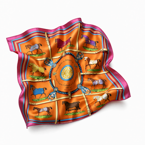 Couvertures et Tenues du Jour Orange Vintage Scarf Crossbody Bag