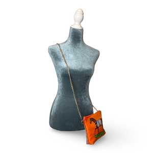 Couvertures et Tenues du Jour Orange Vintage Scarf Crossbody Bag