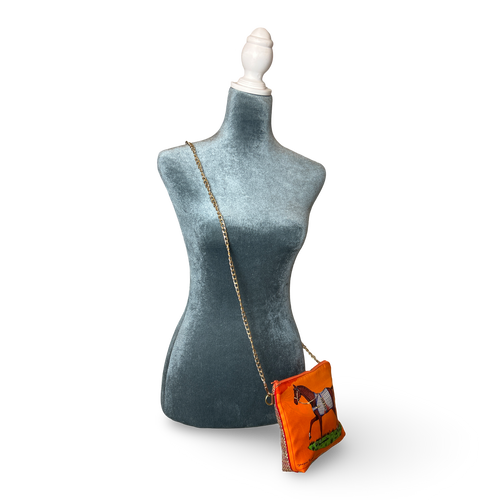 Couvertures et Tenues du Jour Orange Vintage Scarf Crossbody Bag