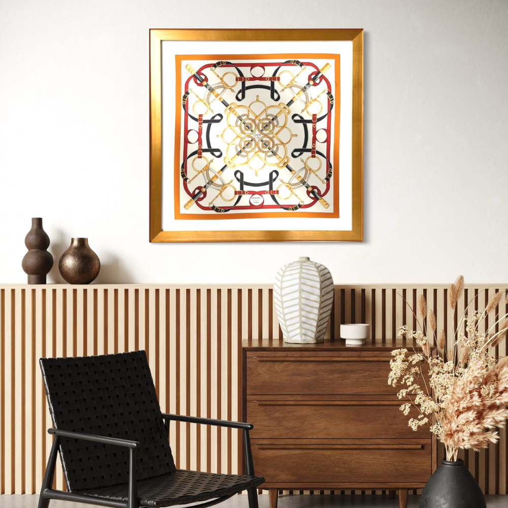 Eperon d'Or Forever Vintage Framed Silk Scarf 42"