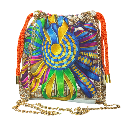 Rubans du Cheval Blanc Vintage Scarf Drawstring Crossbody Bag