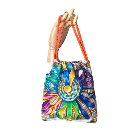 Rubans du Cheval Blanc Vintage Scarf Drawstring Crossbody Bag