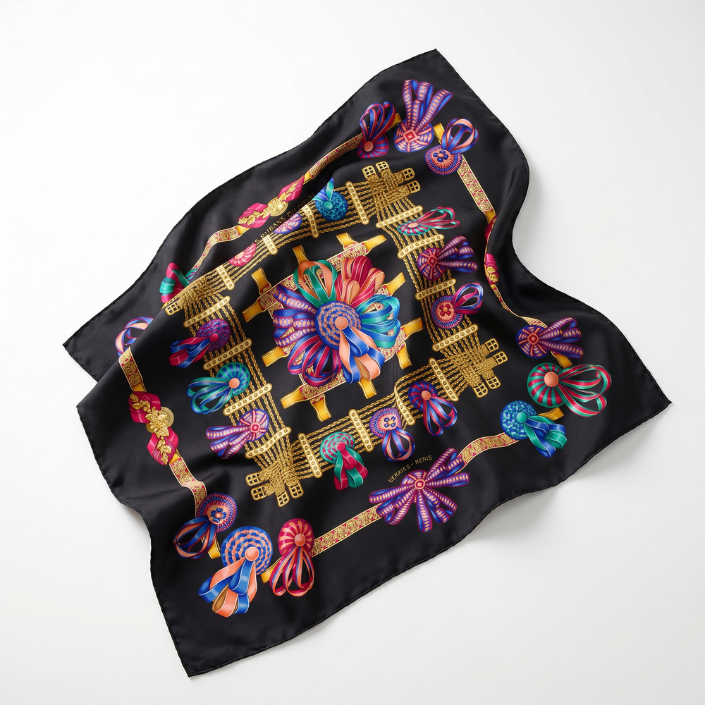 Rubans du Cheval Noir Vintage Scarf Travel Tissue Pouch