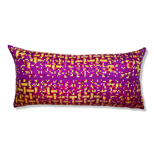 Mosaique au 24 Vintage Silk Scarf Lumbar Pillow 35"