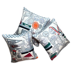 Trophées Vintage Silk Scarf Pillows