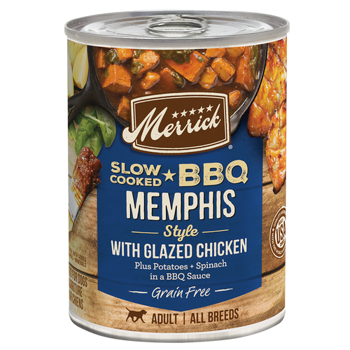 Merrick Slow Cooked Grain Free Adult BBQ Memphis Chicken Wet Dog Food (12.7oz)