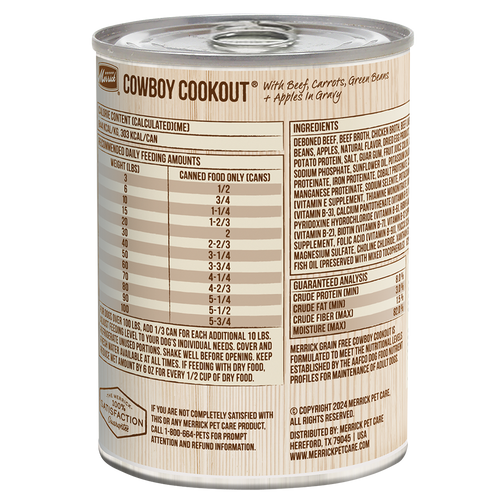 Merrick Grain Free Cowboy Cookout Wet Dog Food (12.7oz)