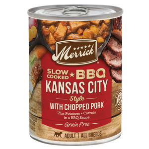 Merrick Slow Cooked Grain Free Adult BBQ Kansas City Pork Wet Dog Food (12.7oz)