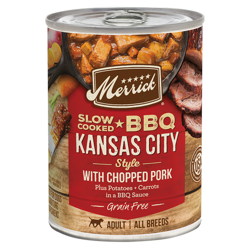 Merrick Slow Cooked Grain Free Adult BBQ Kansas City Pork Wet Dog Food (12.7oz)