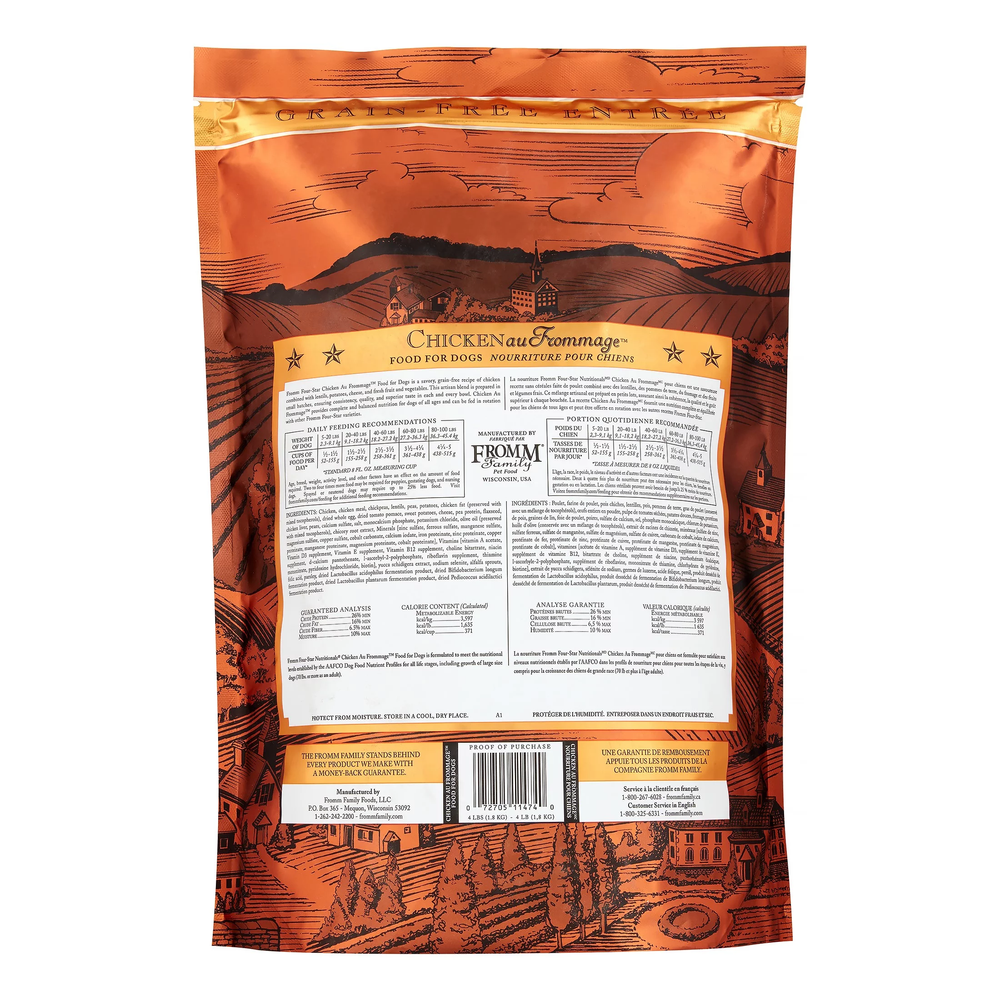 Fromm 4 Star All Life Stages Grain Free Chicken Au Frommage Dry Dog Food