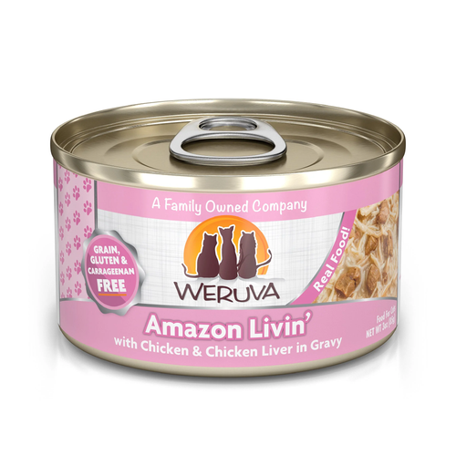 Weruva Adult Amazon Livin Chicken and Chicken Liver in Gravy Cat Food (3oz)