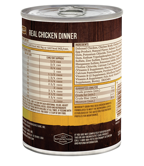 Merrick Grain Free Real Chicken Dinner Wet Dog Food (12.7oz)