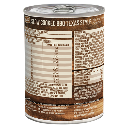 Merrick Slow Cooked Grain Free Adult Texas Beef Wet Dog Food (12.7oz)