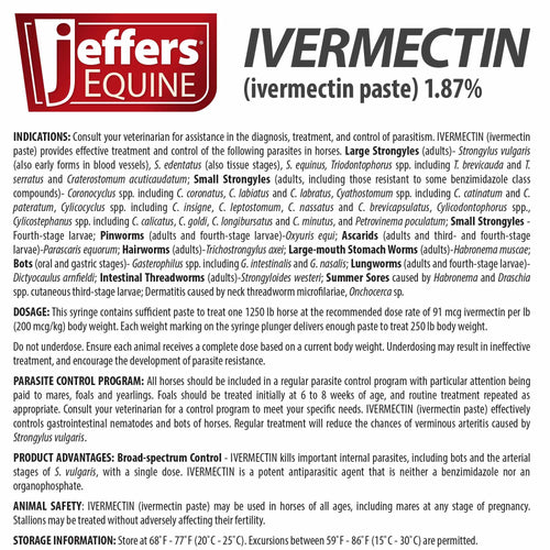 Ivermectin Horse Dewormer Gel, Apple Flavored
