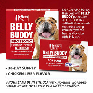 BELLY BUDDY Probiotic Supplement Powder for Dogs – Multi-Strain Digestive & Immune Support